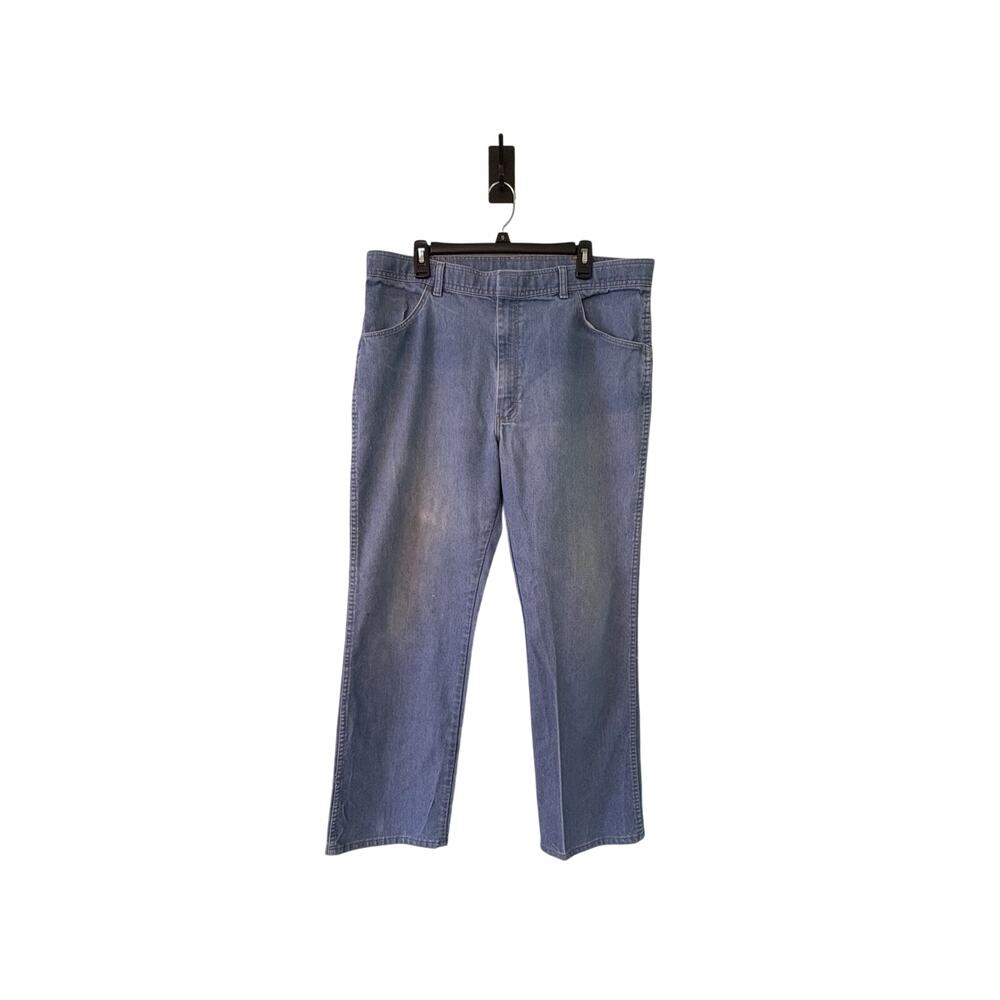 Wrangler Mens 40x32 Light Wash Clip Button Straight Jeans Vintage Blemishes Pics